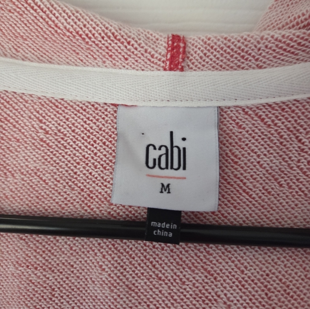 CABI Women's Deluxe Hoodie M Tangerine Coral Full Zip Tassle Drawstring - Picture 10 of 10